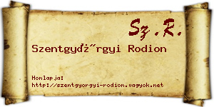 Szentgyörgyi Rodion névjegykártya